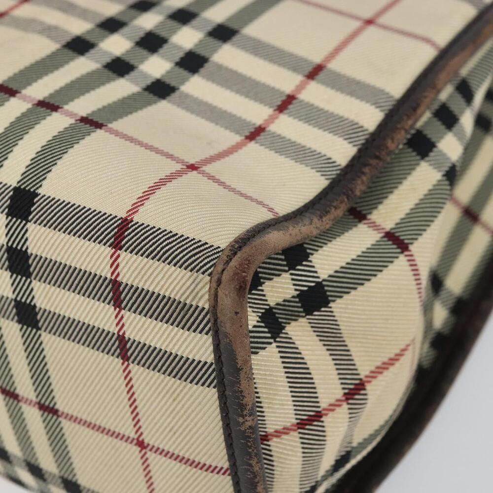 BURBERRY Nova Check Hand Bag Canvas Blue Silver Auth 161282 - Picture 9 of 16